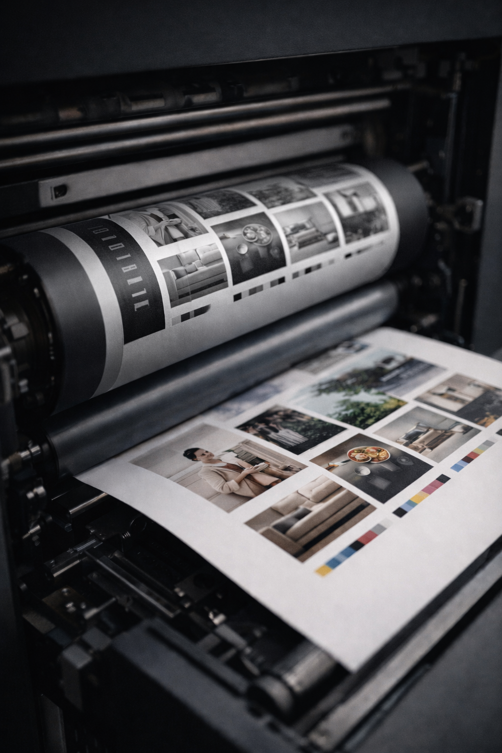 Ofsetový stroj – tisk archu v procesu